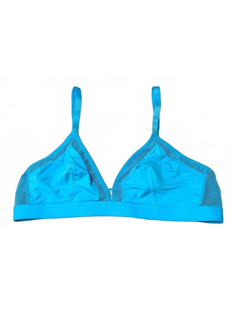 No Boundaries No Bo Youth Triangle Mesh Bralette Teal 28B